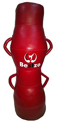 Bestzo MMA Punching Bag - Cylinder Shape Pound/Floor Striking -Red-Synthetic Leather -59 inch