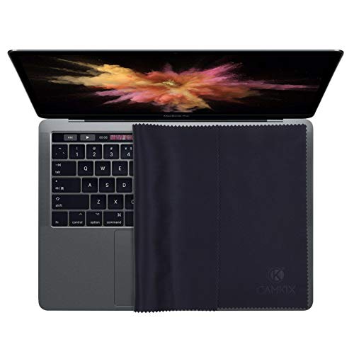 Camkix Conjunto de Limpieza y Protector de Microfibra - Compatible con Apple MacBook Pro (15-16”) – 4X Protectores de Teclado, Paño de Doble Cara y Paquete de Papeles de Limpieza de Lentes, Spray