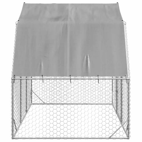 Vidaxl Recinto Per Polli Con Tetto 2,5X2X2,25 M In Acciaio Zincato, Recinto Per Polli Walk-In, Pollaio In Metallo, Pollaio Walkin, Pollaio Walk-In - 7