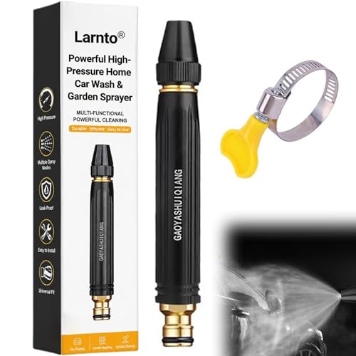 Larnto Powerful High-Pressure Home Car Wash & Garden Sprayer High Pressure Hose Nozzle Home High Pressure Car Wash Water Gun Suitable for Watering Plants and Vegetables and Washing Cars (1PC)