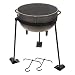 Bayou Classic 5 Gallon Cast Iron Jambalaya Pot, with Lid & Stand, Black