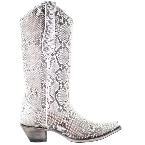 CORRAL LADIE'S NATURAL PYTHON, SNIP TOE, LEATHER SOLE, WESTERN, A3798