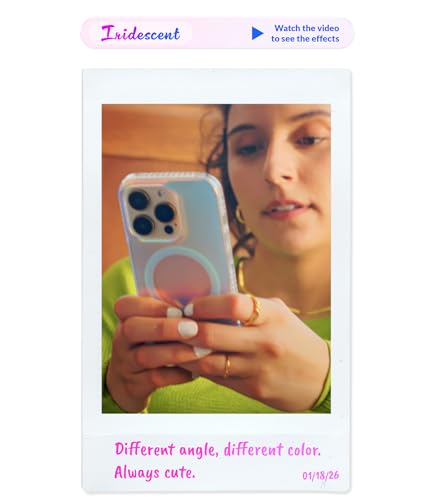 LONLI Hue - for iPhone 16 Pro Case - Holographic Iridescent Phone Case with [Comatpiable with Magsafe] - Cute, Unique and Aesthetic Shockproof Cover for Women and Girls