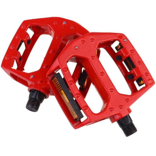 Image of Aluminium Alloy Red Single Bike Pedal Rolling Beads Style Pair