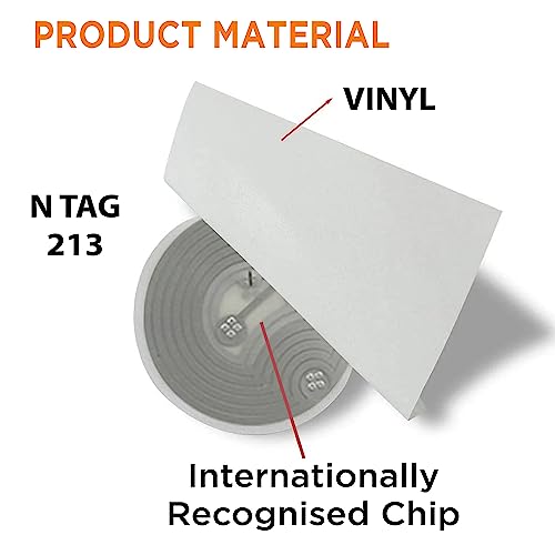 Image of CLICKEDIN NFC Stickers,Rewritable,144 Bytes Memory,13.56 MHz ISO 14443A:NFC Tag Pack of 10 Sticker (Mobile, Laptop, Tablet, Phone)