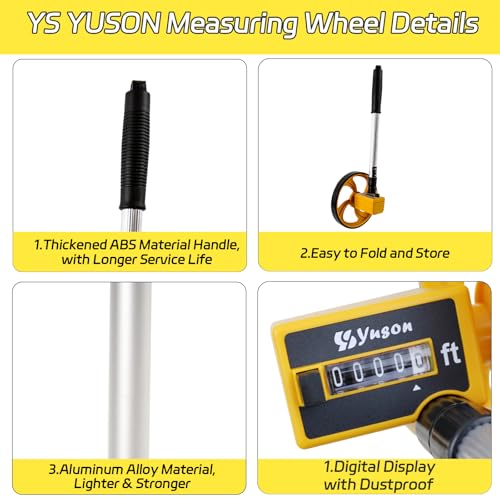 image for YS YUSON Measuring Wheel in Feet, Rolling Measuring Wheel for Construc