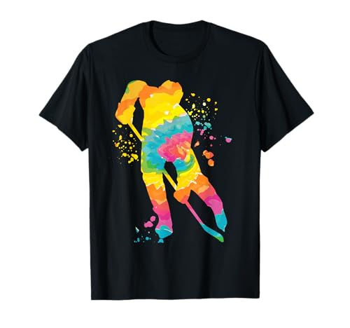 Eishockeyspieler Bunte Jungen Eishockey T-Shirt