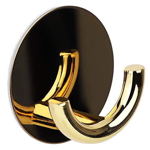 Haofy Colgadora Adhesiva, Acero Inoxidable Aleación de Zinc Colgador Adhesivo Colgar la Pared de la Pared del Baño para la Ducha de Baño Llaves de Cocina Puerta Al Aire Libre (GOLD)