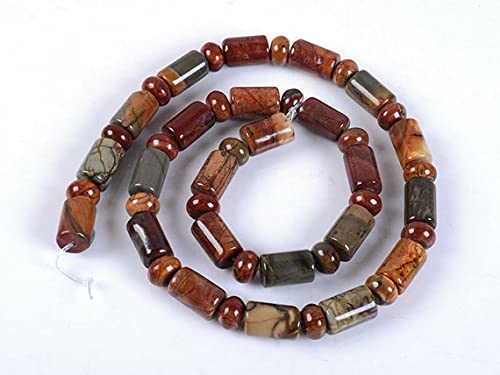 Tubes rondelle picasso jasper pour créer un bracelet bohème unique