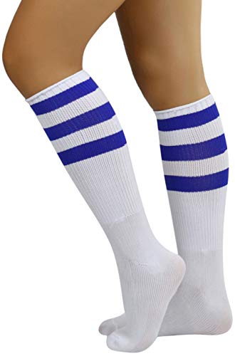 Image of ToBeInStyle Women's Premium Below Knee Athletic Socks w /Contrasting Wide Stripes