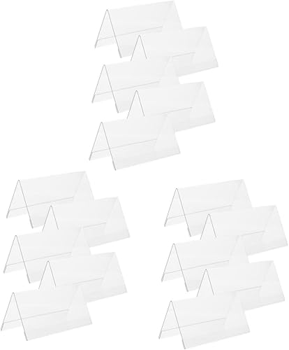 Miniatura 10 de Operitacx 10 tarjetas de acrílico para eventos, diseño de doble cara para bodas, fiestas y exhibiciones de oficina, elegantes soportes para letreros