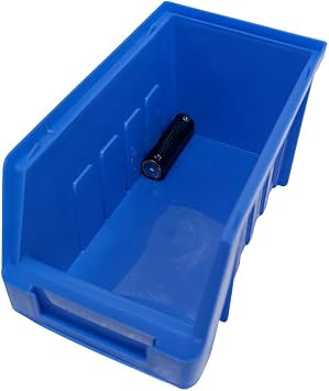 BLUE SIZE 2 STACKING STORAGE BINS PLASTIC PARTS BINS. H 80mm x W 83mm x D 152mm (10)