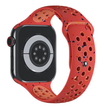 Image of TechMount Silicone Luxury Dotted Sports Watch Band Strap Compatible with Apple Watch Straps 42mm 44mm 45mm 46mm 49mm iWatch Ultra & SE & Series 8 /7 /6 /5 /4 /3 /2 /1 Breathable Replacement Strap
