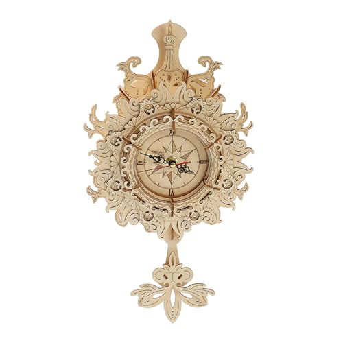 Rompecabezas de reloj de madera 3D mecanico creativo para montar en casa y decorar salones 2