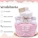 Trend Mama Windeltorte Mädchen mit Spruch | 50% Mama 50% Papa 100% Perfekt | 27 Windeln (Gr.2) Babylätzchen, Babysocken | Babygeschenk zur Geburt