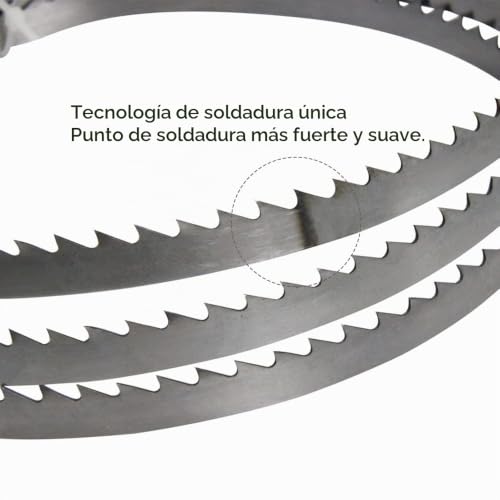 Miniatura 4 de Sankuai Hoja De Sierra De Cinta De 4 Piezas, 1400 Mm X 6,35 Mm X 0,35 Mm Para Sierra De Cinta Bs200a De 8 Tamaño : 6 Tpi