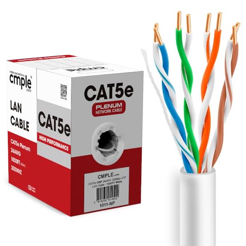 Cmple Cable Ethernet Cat 5e Plenum 1000ft con Conectores RJ45 miniatura 2