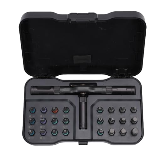 Eujgoov 24 in 1 Ratchet Set, Mini Magnetic Multifunctional Repair Tool with 58 Teeth for Furniture Bikes Electronics