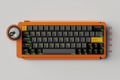 DRY STUDIO Ice Ring 63 RT HE Clavier de jeu filaire magnétique 0,1 ms Faible latence 0,01 Précision 0,01 Accessoires de jeu Pilote personnalisé et effets d'éclairage Orange Starburst – vue 3