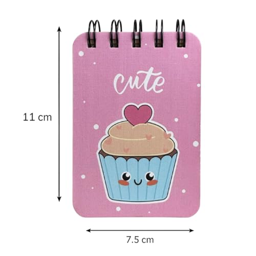 Image of Spiral Pocket Notebook (7.5 x 11 cm) | Cute Mini Notepad | Small Handy Notebook for School, Office & Personal Notes (Cute)