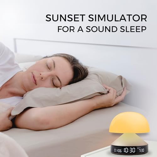 Lexon Mina Sunrise Alarm Clock, Wake Up Light & Sunset Lamp for Sleep Routine - Dark Red by Lexon - Image 2