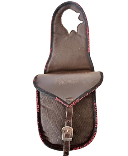 PIONEER Bisacce Cavallo - Borsa da Sella in Cuoio e Tessuto per Equitazione - Ideali per Trekking e Gite a Cavallo - Design Anteriore - Resistente e Confortevole - Marrone