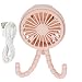 Yuecoom Mini Ventilatore Portatile Personale Portatile, Ventilatore per Passeggino, Ventilatore per seggiolino Auto, Ventilatore da Tavolo Ricaricabile Girevole a 360° a 3 velocità con(Rosa)