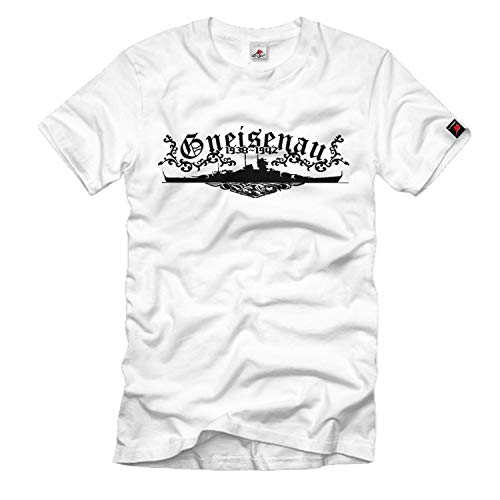 Cuirassé Gneisenau t-shirt blanc pour passionné d'histoire navale
