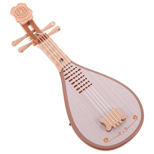 WOONEKY Giocattolo Musicale Pipa Tradizionale Bianco, Liuto Cinese Suonabile Bordi Sicuri, Strumento Educativo e Ornamento Fotografico per Apprendimento Artistico
