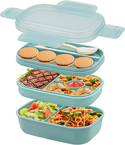 Bentobox Boîte à déjeuner pour adulte avec compartiments, 1900 ml, boîte à déjeuner avec couverts, boîte à lunch pour enfant avec compartiment, le bureau, l'école Cover
