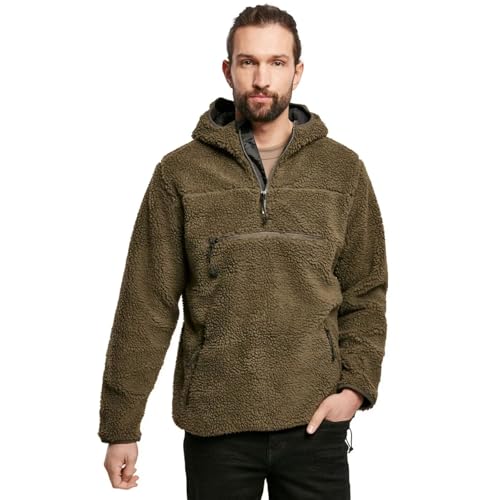 Brandit Teddyfleece Worker Pullover, Farbe: Olive, Größe: L