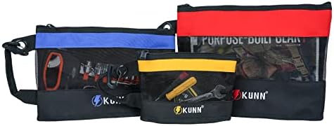 Small Tool Bag,Stand-Up Zipper Pouch Heavy Duty Multi-Purpose Storage Bags,Red/Blue/Yellow,3-Pack