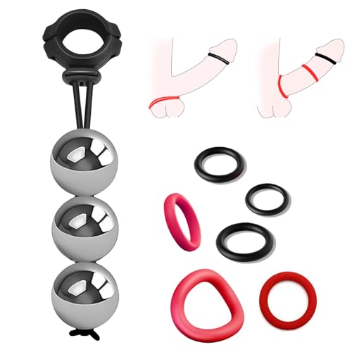 Penis Extender Stretcher Kit for Men Adjustable Weight Metal Physical Exercise Penis - with 6pcs with Adjustable Cock Ring Adult Sex Toys for Male Penis Enhancement Fitness Equipment Sex Toys
