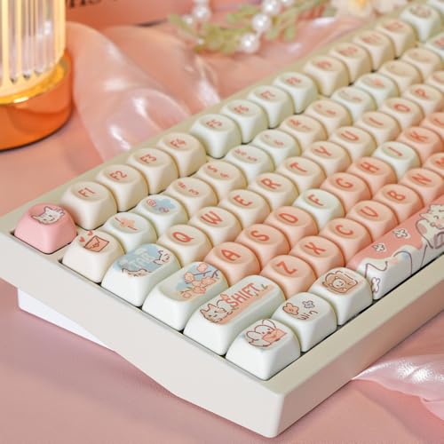 Tiardey Keycaps PBT Keycap Set Sublimowane fioletowe nakładki na klawisze z królika do mechanicznej klawiatury do gier 132 klawisze