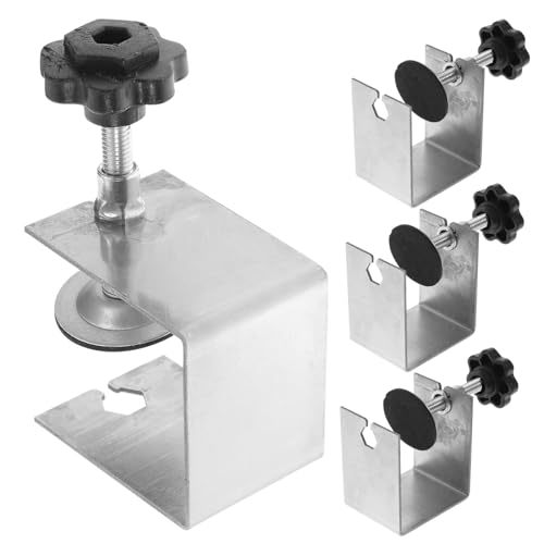 NULYLU Cabinet Hardware 4pcs Panel Clamps for Woodworking Stainless Steel Fixing Clip Large Clamping Area Non-damaging to Wood