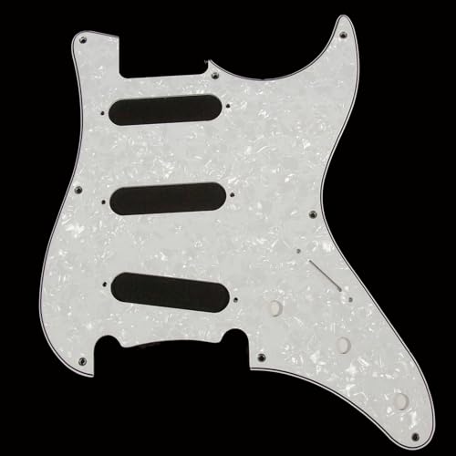 Replacement Guitar Pickguard For G&L SkyHawk, 4ply White Pearloid