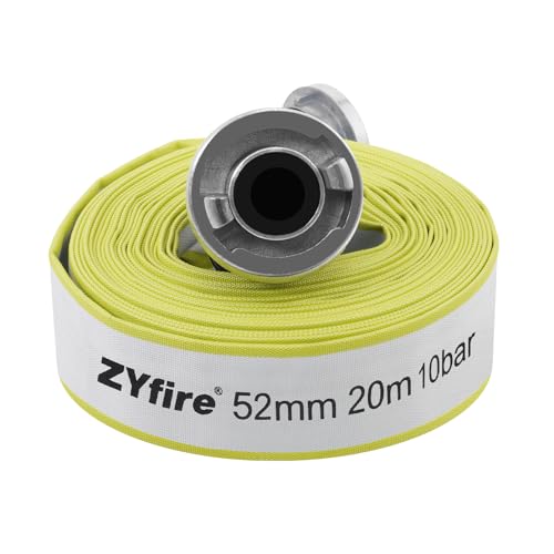 ZYfire Feuerwehrschlauch 52mm x 20m | 2 Zoll Feuerschlauch mit C-Storz Kupplung | flexibler Wasserschlauch für Feuerwehr Industrie und Garten | Flachschlauch mit 10 Bar Betriebsdruck | TPR-Innenfutter ZYfire Feuerwehrschlauch 52mm x 20m | 2 Zoll Feuerschlauch mit C-Storz Kupplung | flexibler Wasserschlauch für Feuerwehr Industrie und Garten | Flachschlauch mit 10 Bar Betriebsdruck | TPR-Innenfutter