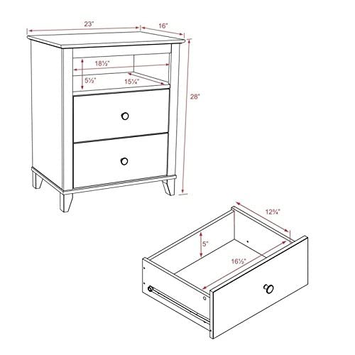 Prepac Yaletown 2-Drawer Tall Nightstand, Espresso #TOP2