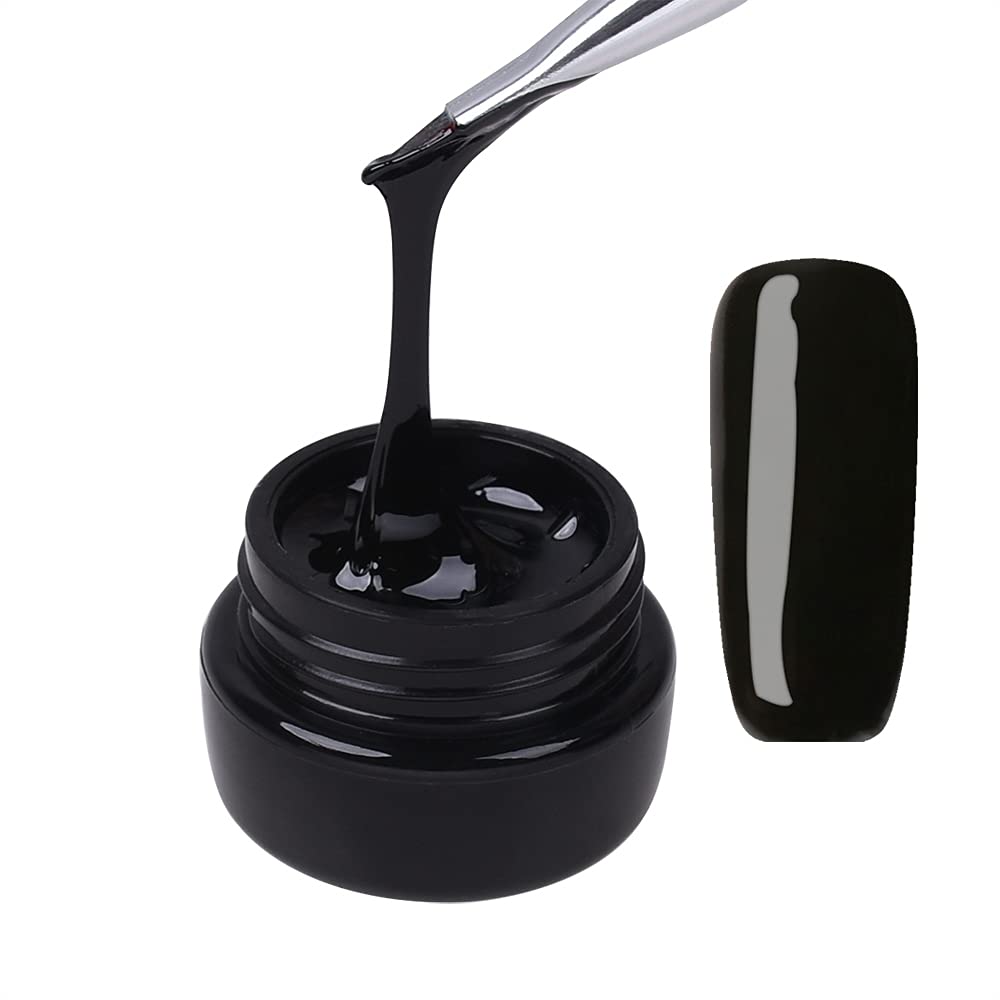 Kit de vernis à ongles en gel de peinture 3D noir pour dessins d'art d'ongles Gel de fil de ligne de dessin Soak Off UV LED ensemble de manucure, 8g