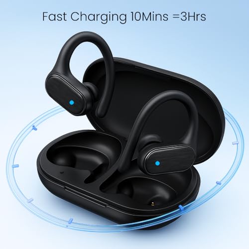 Image of Zenyx Open Ear Wireless Earbuds with Ear Hooks, 10mm Dynamic Drivers, Bluetooth 5.3, 7H Playback + 400mAh Case, HiFi Sound, ENC Clear Calls, Lightweight & Sweat-Resistant, Type-C Charging