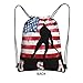 SEOCKA American Flag Ice Hockey Drawstring Backpack Gym Bag Sackpack Zipper Cinch Sports Backpack For Men Women