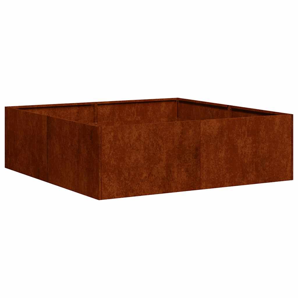 Jardiniere Rouille 100x100x30 cm Acier corten Interieur Exterieur Jardin Balcon Patio Grande Jardiniere rectangulaire Fond Ouvert Stable Design Moderne sans Entretien