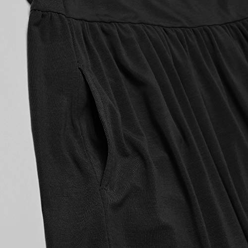 QPANCY Girls Maxi Dresses 7-16 Black Long Dress Floor Length Dress Elbow Sleeve