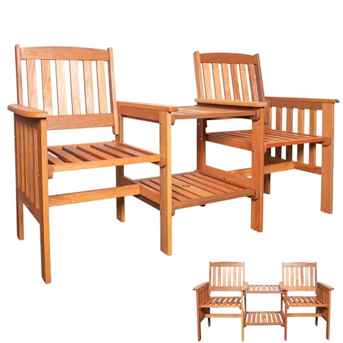 Samuel ALEXANDER 2 Seater Jack and Jill Love Seat Patio Set - 2 Person Hardwood Wooden Garden...
