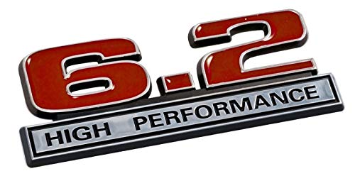 6.2 Liter High Performance Emblem in Red and Chrome