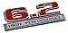6.2 Liter High Performance Emblem in Red and Chrome