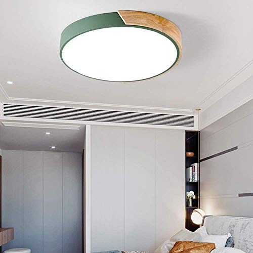Plafond luminaire led bois télécommandable avec intensité variable pour chambre