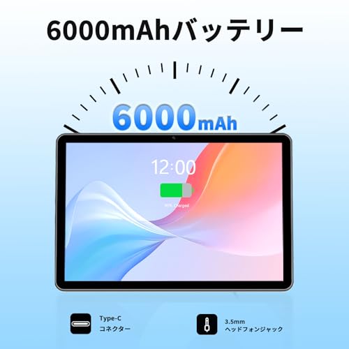 【Android 14 タブレット 10インチ wi-fiモデル Widevine L1対応】VASOUN Touch 10 Plus アンドロイド タブレット 8コアCPU 8GB(4+4拡張)+64GB+1TB拡張可能、5G WiFi、6000mAhバッテリー、1280*800 Type-C充電 Bluetooth5.0 日本語取扱説明書付属(グレー) 商品画像6