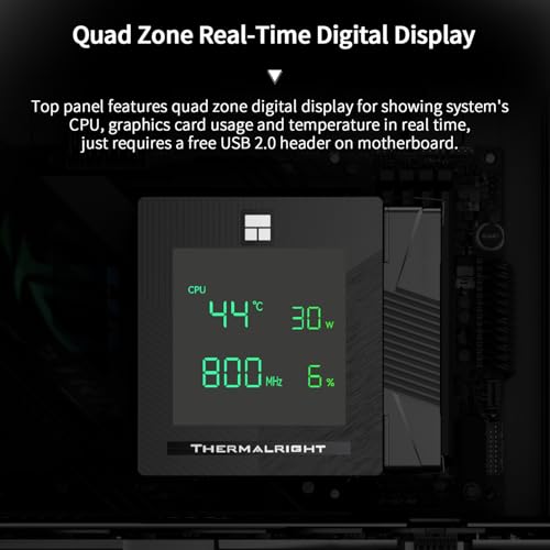 Image of Thermalrlght Phantom Spirit 120 Digital EVO CPU Air Cooler,7 Heat Pipes CPU Cooling,Double Tower Cooling,Support for AM4 /AM5 /Intel lga1700 /115X /1200 /1851,Magnetic Attraction-Digital Screen Top Cover
