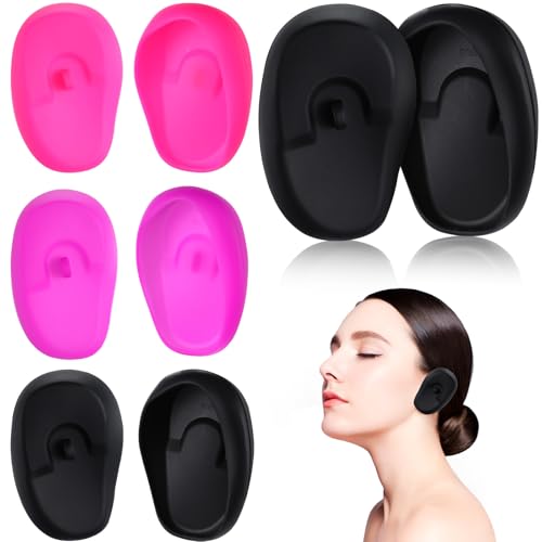FAVOMOTO 4 Pairs Silicone Ear Covers Waterproof Hairdressing Hair Dye Earmuffs Salon Hair Styling Tool for DIY Hairdressing Shop and Home Personal Use